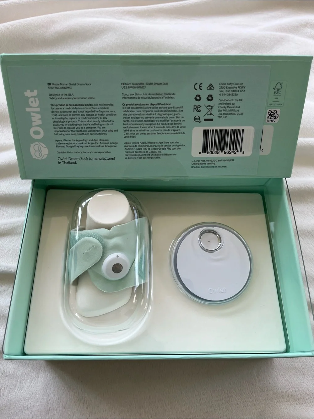 Owlet Dream Sock - Smart Sock Baby Monitor in Mint Green